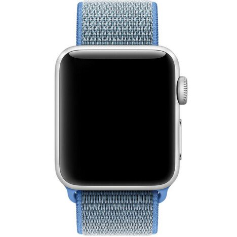 Curea iUni compatibila cu Apple Watch 1/2/3/4/5/6/7, 44mm, Nylon Sport, Woven Strap, Blue